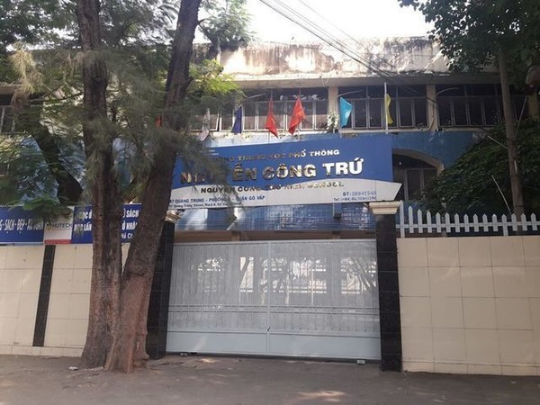 Trường THPT Nguyễn Công Trứ, TP.HCM, nơi xảy ra vụ việc.